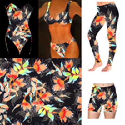 Virágmintás fürdőruha anyag